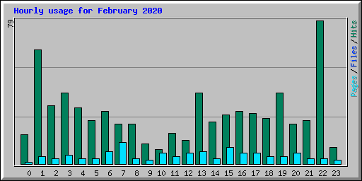 Hourly usage for February 2020